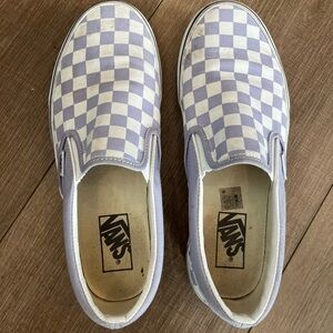 Lavender Vans checkerboard slip on